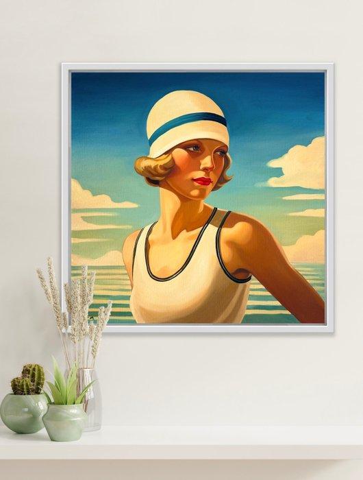 Laura Anton - Baigneuse au bonnet blanc, Antiek en Kunst, Kunst | Designobjecten