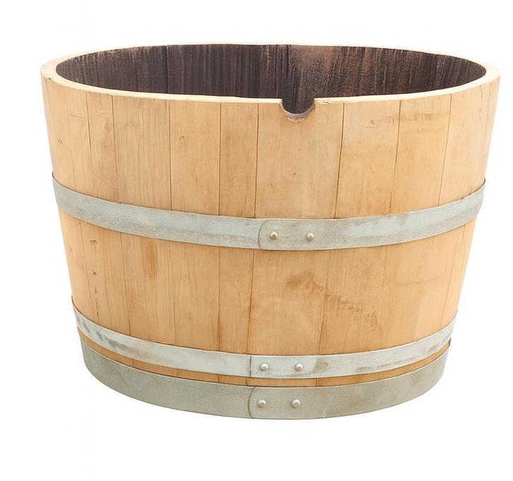 Eikenhouten bloembakken - wijnvat - whiskyvat - plantenbak, Tuin en Terras, Bloembakken en Plantenbakken, 30 tot 60 cm, 60 tot 100 cm