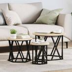 vidaXL Nestende Side Table 3 pcs Sonoma eiken 53 x 53 x 40, Verzenden, Nieuw