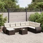 vidaXL Salon de jardin avec coussins 9 pcs marron résine, Jardin & Terrasse, Ensembles de jardin, Verzenden, Neuf, Salons de jardin