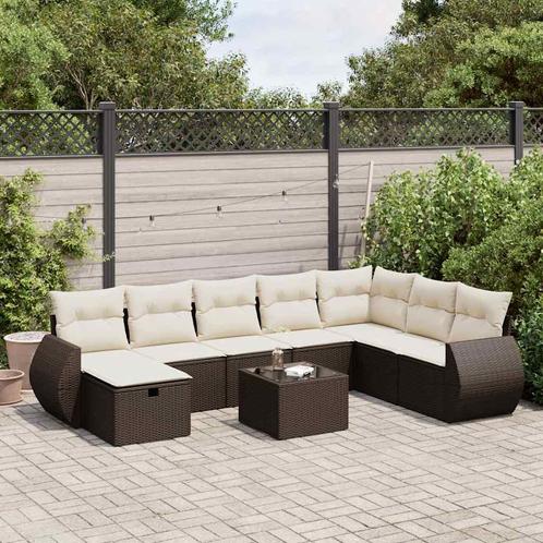 vidaXL Salon de jardin avec coussins 9 pcs marron résine, Jardin & Terrasse, Ensembles de jardin, Salons de jardin, Neuf, Envoi