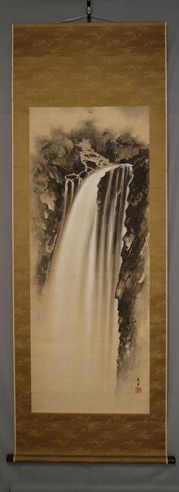 Waterval - Met handtekening Gangyo , Grote rol - Zijde -, Antiquités & Art, Antiquités | Autres Antiquités