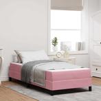 vidaXL Boxspringbed met matras Roze 90 x 200 cm Fluweel, Huis en Inrichting, Verzenden, Nieuw