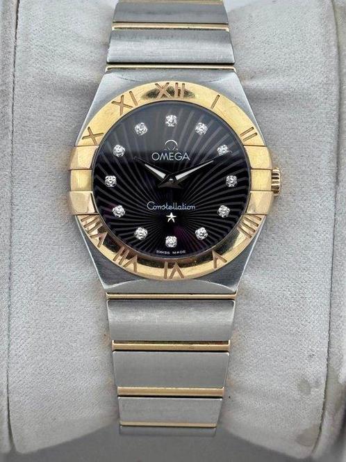 Omega - Constellation Brown Dial Daimond -, Handtassen en Accessoires, Horloges | Heren
