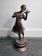 Beeldje - Meisjes met viool brons - Brons