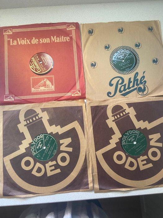 Edith Piaf - 4 x 78 RPM Shellac records - Diverse titels -, Cd's en Dvd's, Vinyl Singles