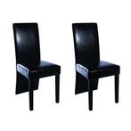 vidaXL Eetkamerstoelen 2 st kunstleer zwart, Verzenden, Nieuw