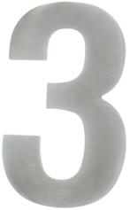 Huisnummer 3 130 mm rvs, Nieuw, Overige materialen, Klink of Kruk