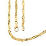 Gouden gedraaide gourmetschakel ketting | 46,5 cm, Handtassen en Accessoires, Kettingen, Ophalen of Verzenden, Gebruikt, Overige kleuren