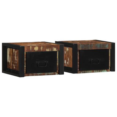 vidaXL Nachtkastjes 2st 40x35x25cm massief gerecycled hout, Huis en Inrichting, Slaapkamer | Nachtkastjes, Nieuw, Verzenden