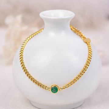 Sans Prix de Réserve - Bracelet Argent - Émeraude - Certifié