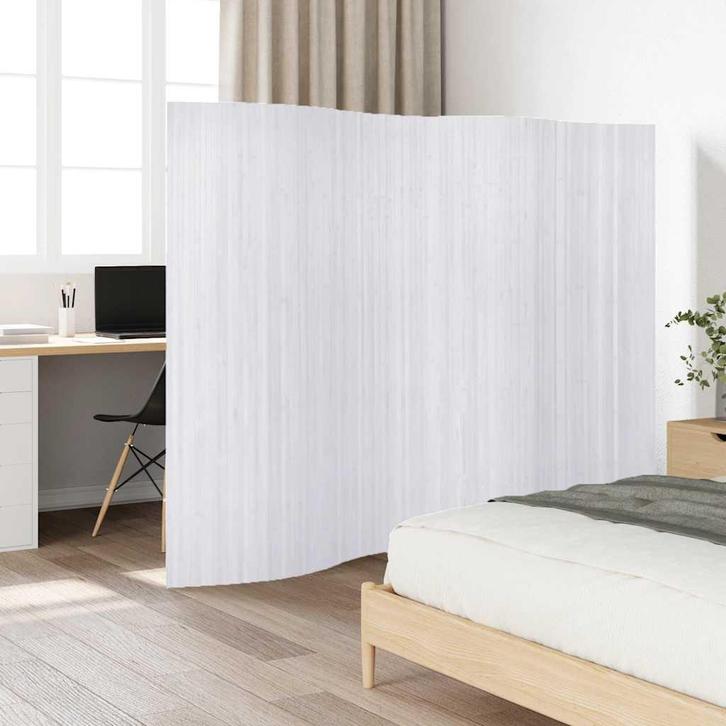 vidaXL Kamerscherm breedte 250 cm hoogte 165 cm bamboe wit, Maison & Meubles, Accessoires pour la Maison | Autre, Envoi