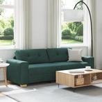 vidaXL 3-Zits Zetel - Donkergroen, 180 cm, Stof, Huis en Inrichting, Zetels | Zetels, Verzenden, Nieuw