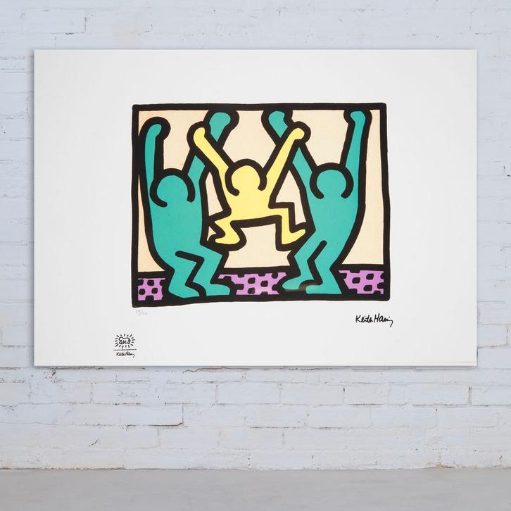 Keith Haring – Offset Lithografie, 50×70 cm, Gecertificeerd, Antiquités & Art, Art | Lithographies & Sérigraphies
