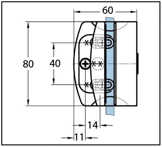 Douchedeurscharnier Atlantica 90° éénzijdige wandmontage met, Doe-het-zelf en Bouw, Deuren en Vliegenramen, Nieuw, Verzenden