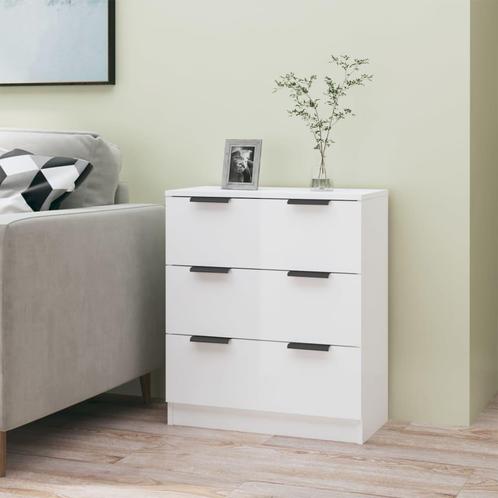 vidaXL Dressoir 60x30x70 cm bewerkt hout hoogglans wit, Huis en Inrichting, Kasten | Dressoirs, Nieuw, Verzenden