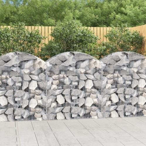 vidaXL Schanskorf gewelfd 100x50x100/120 cm gegalvaniseerd, Tuin en Terras, Bloempotten, Nieuw, Verzenden
