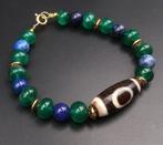 Lapis lazuli - Emeraude - Boeddhistische armband - Dzi aarde