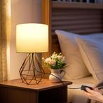 Tafellamp - Bureaulamp - Tafellamp slaapkamer - Wit - Aigost, Huis en Inrichting, Verzenden, Nieuw