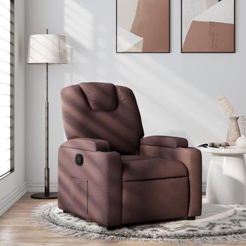 vidaXL Fauteuil inclinable Marron foncé Tissu, Maison & Meubles, Fauteuils, Neuf, Envoi