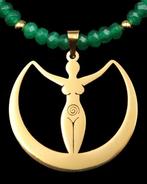 Smaragd - Wicca ketting - Artemis - Godin van de maan -