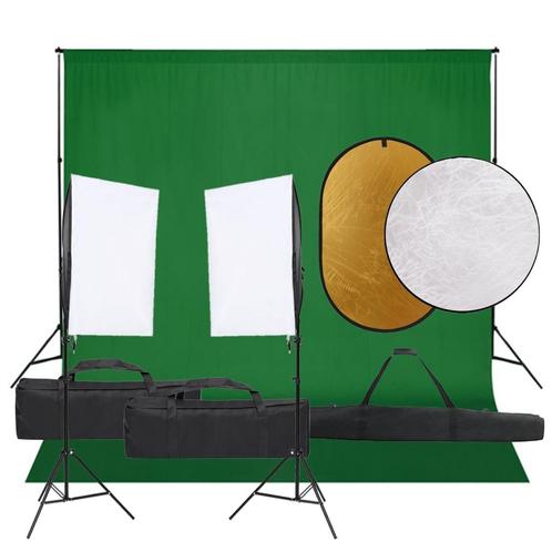 vidaXL Fotostudioset met verlichtingsset, achtergrond en, Audio, Tv en Foto, Fotografie | Fotostudio en Toebehoren, Nieuw, Verzenden
