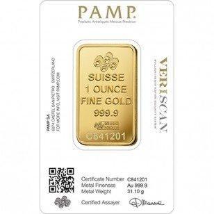 1 Troy Ounce - Goud - .9999 - PAMP Suisse Lady Fortuna -, Postzegels en Munten, Edelmetalen en Baren