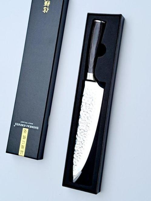 Shinrai Japan - professional Chef knife - Hammered Stainless, Antiquités & Art, Antiquités | Ustensiles de cuisine