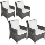 4 wicker stoelen Sanremo - grijs/wit, Verzenden
