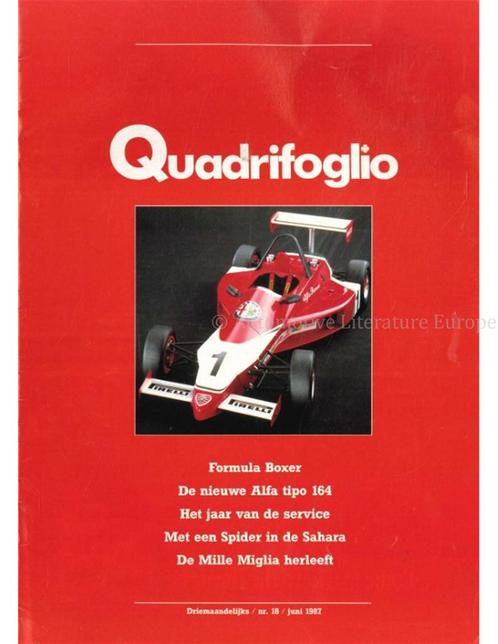 1987 ALFA ROMEO QUADRIFOGLIO MAGAZINE 18 NEDERLANDS, Livres, Autos | Brochures & Magazines
