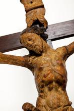 sculptuur, Cristo crucificado - 118 cm - Hout - 1650, Antiek en Kunst