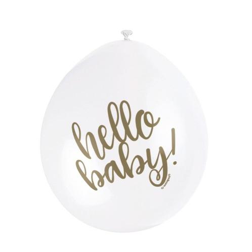 Geboorte Ballonnen Hello Baby 25cm 10st, Hobby en Vrije tijd, Feestartikelen, Nieuw, Verzenden