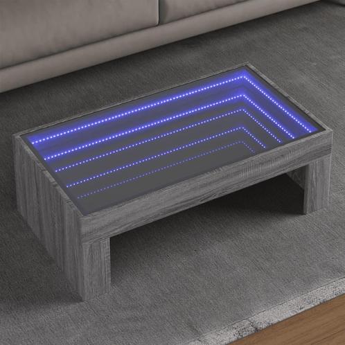 vidaXL Salontafel met Infinity LED 90x50x30 cm grijs sonoma, Huis en Inrichting, Tafels | Salontafels, Nieuw, Verzenden