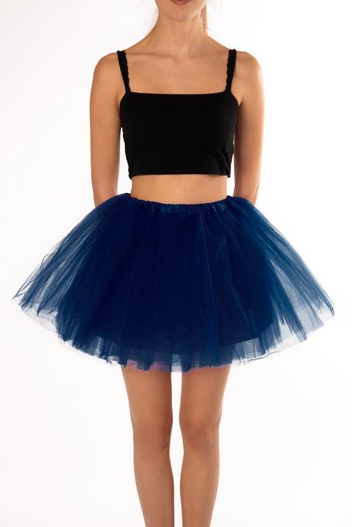 KIMU® Tutu Donkerblauw Tule Rokje M L 164 170 176 Donkerblau, Kleding | Dames, Carnavalskleding en Feestkleding, Nieuw, Ophalen of Verzenden