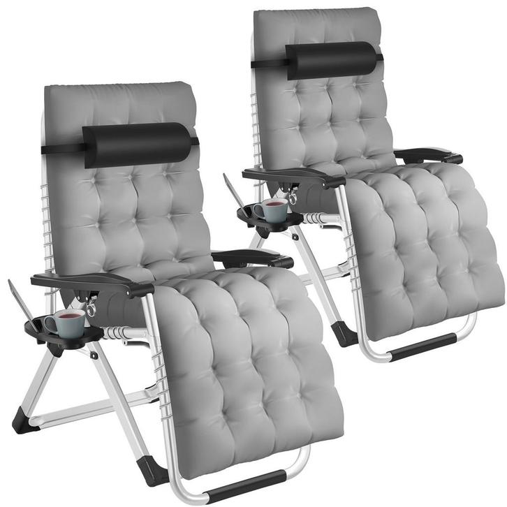 tectake Ligbed Cloud inklapbaar, traploos verstelbaar - lich, Tuin en Terras, Overige Tuin en Terras, Verzenden