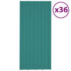 vidaXL Dakpanelen 36 st 100x45 cm gegalvaniseerd staal groen, Doe-het-zelf en Bouw, Dakpannen en Dakbedekking, Verzenden, Nieuw