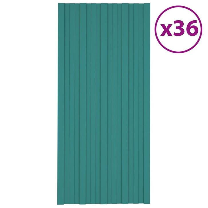 vidaXL Dakpanelen 36 st 100x45 cm gegalvaniseerd staal groen, Doe-het-zelf en Bouw, Dakpannen en Dakbedekking, Nieuw, Verzenden
