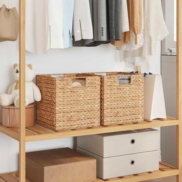 vidaXL Opbergmanden 2 pcs Naturel 28 x 28 x 28 cm, Doe-het-zelf en Bouw, Kratten en Dozen, Nieuw, Verzenden
