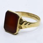 Ring - 18 karaat Geel goud - 1.73ct. tw. Carneool