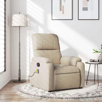 vidaXL Massagestoel microvezelstof crèmekleurig, Verzenden, Nieuw