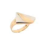 Bicolor gouden ring (witgoud, geelgoud, dames sieraad), Handtassen en Accessoires, Ringen, Gebruikt, Overige kleuren, Ophalen of Verzenden