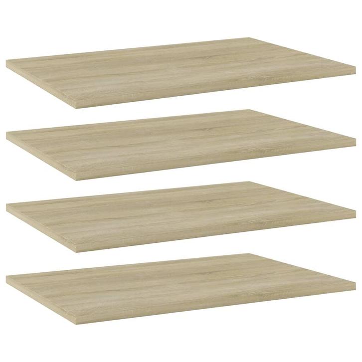 vidaXL Wandschappen 4 st 60x40x1,5 cm bewerkt hout sonoma, Huis en Inrichting, Woonaccessoires | Wandplanken en Boekenplanken