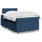 vidaXL Boxspring met matras stof blauw 120x200 cm, Verzenden, Nieuw