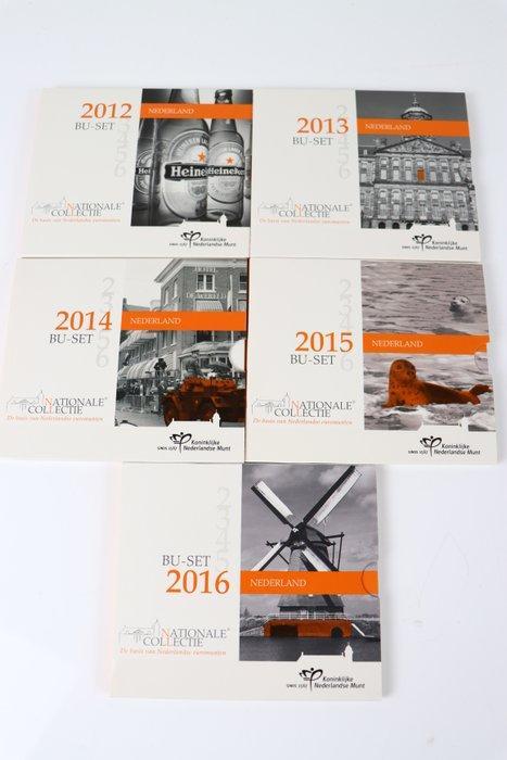 Nederland. Year Set (BU) 2012/2016 Nationale Collectie (5, Postzegels en Munten, Munten | Europa | Euromunten