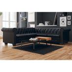 vidaXL Hoekbank 5-zits Chesterfield-stijl kunstleer zwart, Huis en Inrichting, Zetels | Zetels, Verzenden, Nieuw