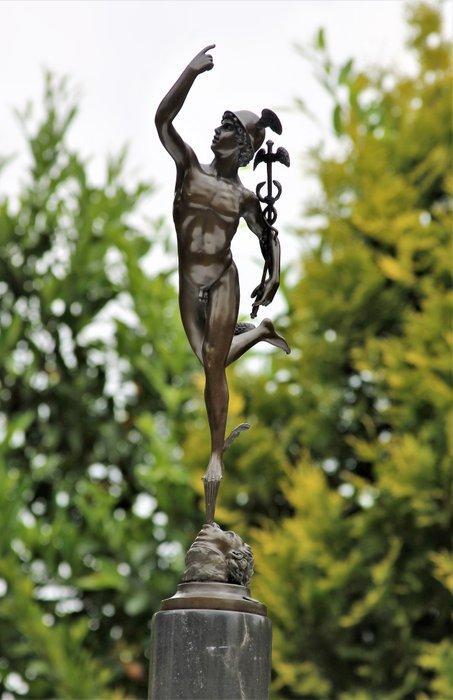 sculptuur, mercury sculptuur - 72 cm - MARMER BRONS, Antiek en Kunst, Curiosa en Brocante