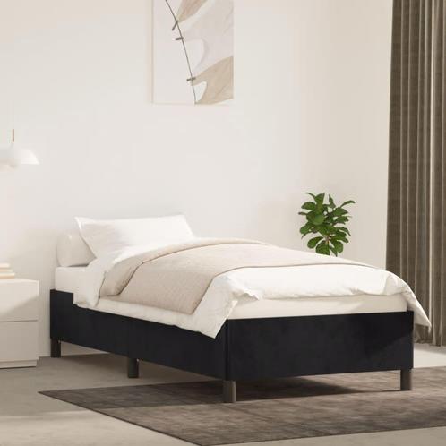 vidaXL Cadre de lit Noir 100x200 cm Velours, Maison & Meubles, Chambre à coucher | Lits, Neuf, Envoi