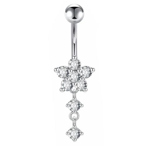 Fako Bijoux® - Navelpiercing - Bloem Met Hanger Strass -, Bijoux, Sacs & Beauté, Piercings, Envoi