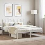 vidaXL Cadre de lit métal avec tête de lit blanc 140x200, Maison & Meubles, Neuf, Verzenden