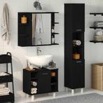 vidaXL Badkamermeubel Set 3 pcs Zwart 30 x 30 x 179.5 cm, Huis en Inrichting, Verzenden, Nieuw